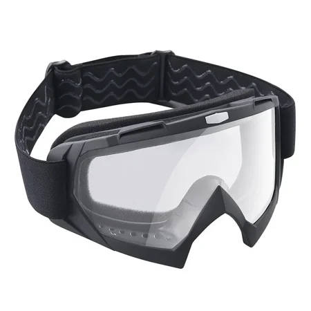 

Clear Goggles shatterproof function for safety & UV 400 protection against UVA & UVB rays- Black Clear