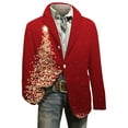 thumbnail image 4 of Christmas blazer for men Corduroy Sport Coat With Festive Print Notch Lapel Design For Holiday Parties And Formal Events Comfortable Stretch Fit Modern Slim Cut, 4 of 5
