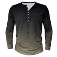 thumbnail image 3 of Wdfiry Men's Long Sleeves Henley Shirts Button Down Casual Slim Gradient T Shirt Soft Comfy Tops, 3 of 4