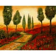 thumbnail image 2 of Borelli, Guido 32x26 Black Ornate Wood Framed with Double Matting Museum Art Print Titled - Strada tra i Papaveri, 2 of 4