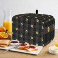 thumbnail image 2 of Toaster Cover 4 Slice, Sunflower, Dustproof Bakeware Oven Protector with Top Hook, Gradual Geometric Abstract Modern Black Waterproof Small Kitchen Appliance Toasters Dust Cover, 12"x11"x8", 2 of 9
