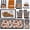 Black and White, variant on 10 count Fall Kitchen Decor Set, Fall Pumpkin Microfiber Kitchen Towels Pot Holders and Oven Mitts Non Slip Linen Rugs Mats Set for Autumn Thanksgiving Accessories