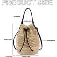 thumbnail image 5 of Straw Bucket Bag for Women, Summer Woven Beach Bag Drawstring Hobo Bucket Purses Handbag for Vacation, 5 of 8