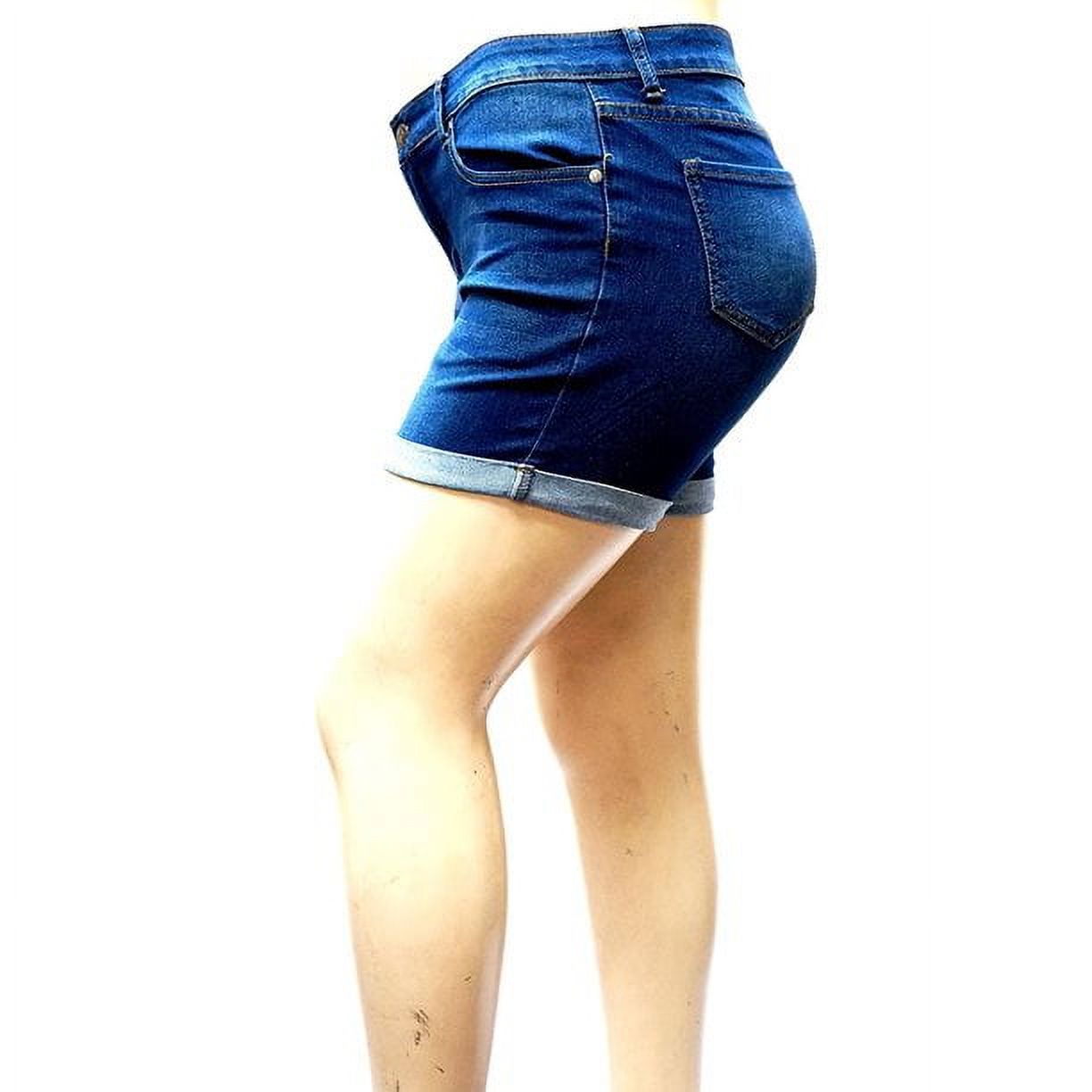 1826 Jeans Women's Plus Size Cuff Rolled Capri Bermuda Short Curvy Denim Jean - 2799 - image 3 of 3