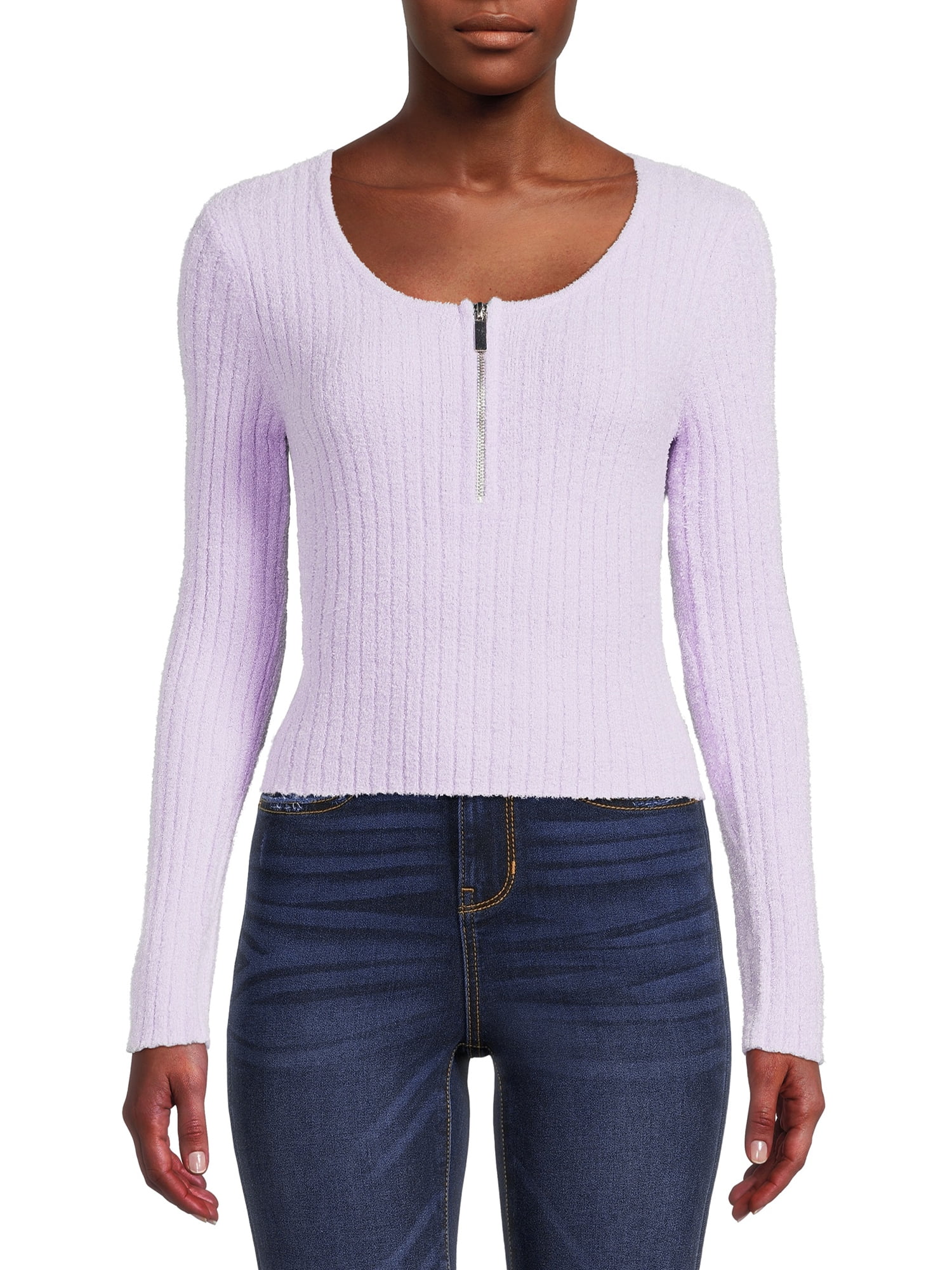 No Boundaries Junior's Chenille Zip Sweater