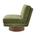 thumbnail image 2 of NPD Furniture Zenda Fabric Swivel Accent Chair w/ Wooden Base in Green, 2 of 16