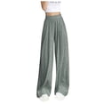 thumbnail image 2 of Diufon Womens Silk Wide Leg Pants Trendy Polka Dot Lounge Pants Elastic High Waist Trousers, 2 of 4