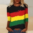 thumbnail image 2 of YanHoo Hauts à Manches 3/4 pour Femmes T-Shirts Graphiques à Manches 3/4 Chandail Décontracté Col Rond T-Shirts Histoire des Noirs Manches 3/4 Grande Taille Hauts pour Femmes en Liquidation, 2 of 5