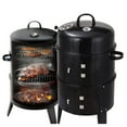 thumbnail image 2 of Seizeen 16" Smoker Outdoor 3-in-1 Charcoal Grill, Portable BBQ Grill Fire Pit Combo Double-layer  Design, 2 of 9