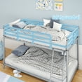 thumbnail image 5 of Zimtown Twin-over-Twin Low Profile Junior Bunk Bed, Gray, 5 of 8