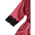 thumbnail image 3 of Faithtur 4 Pièces Pyjama Set V Cou Cami Tops Dentelle Garniture Shorts Robe Ceinturée Dentelle String Ensembles de Vêtements de Nuit, 3 of 9