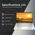 thumbnail image 2 of HP 15.6" Touchscreen Laptop, 11th Gen Intel Core i3-1115G4 Processor, 32GB RAM, 2TB PCIe SSD, Intel UHD Graphics, HD Webcam, Windows 11, Natural Silver, 32GB Snowbell USB Card, 2 of 9