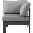 thumbnail image 4 of Meridian Furniture Nizuc Fauteuil d'Angle de Patio Extérieur Gris, 4 of 8