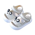thumbnail image 4 of Gubotare Boys Sandals Toddler Unisex Kids Summer Slide Sandals Baby Comfort Anti-Slip Open Toe Adjustable Walking Beach Shower Shoes for Boys Girls Size 5 (Light Gray,5 Toddler), 4 of 4
