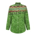 thumbnail image 5 of Womens Tops Fashion Print Long Sleeve Cotton Button Shirt Spring Summer Shirts for Women Green M, 5 of 7