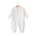 thumbnail image 2 of Jalioing Jumpsuit for Infant Baby Ribbed Solid Color Long Sleeve Romper Soft Comfortable Cotton Baby Clothes for Boys Girls, 2 of 7
