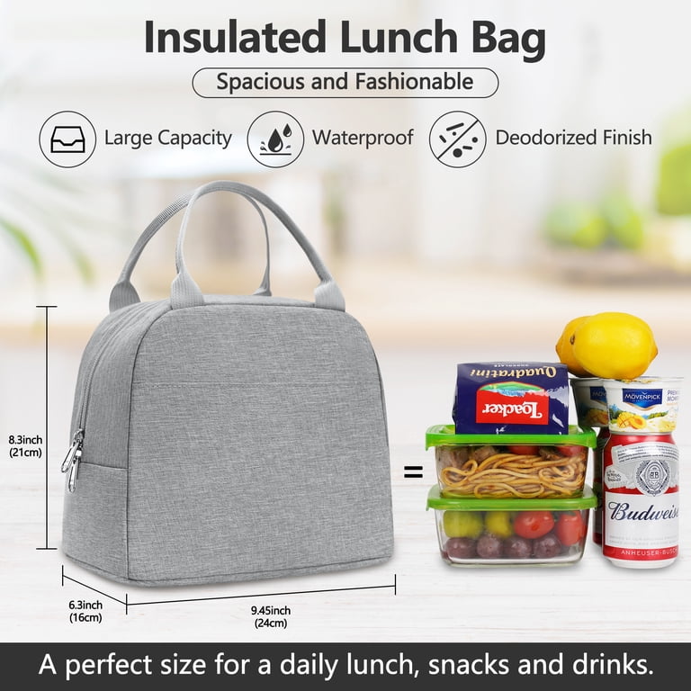 Inosoo Insulated Lunch Bag, Canvas Thermal Tote for Work & School photo 2