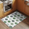 thumbnail image 2 of Green Geometric Entryway Rug 2'x3'&nbsp; Non Slip Front Door Mats, Vintage Moroccan Rhombic Bohemia Gray Entrance Rugs Indoor Outdoor Carpet, Washable Floor Mats Small Area Rug for Bedroom Kitchen, 2 of 8