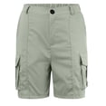 thumbnail image 6 of LEKWK Hiking Shorts for Women Cargo with Pockets High Waisted Button Front Straight Fit Lightweight Bermuda Shorts Casual Outdoor Bottoms Travel Wear Green XXL, 6 of 7