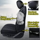 thumbnail image 3 of Juego completo de fundas para asientos de coche Aierxuan 5, de piel impermeable, color negro, 3 of 6