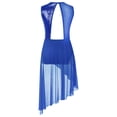 thumbnail image 4 of Miutii Kids Girls Ballet Leotard Skirted High-Low Hem Latin Modern Contemporary Ballroom Lyrical Dancewear Royal Blue 16, 4 of 5