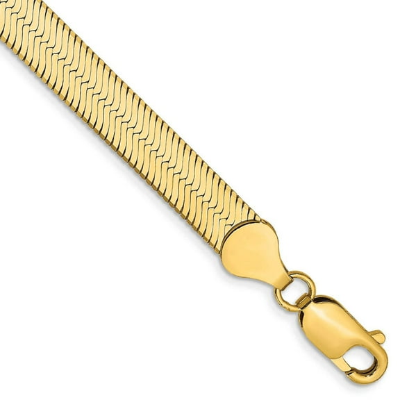 Primal Gold 14 Karat Yellow Gold 6.5mm Silky Herringbone Chain Bracelet