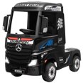 thumbnail image 1 of Costway 12V Mercedes Benz Actros Electric Kids Ride on Truck w/Remote Control&MP3 Black, 1 of 9