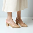thumbnail image 5 of SACFOF Women's Pointed Toe Block Heel Pumps Slingback Chunky Slip On Low Mid Heel Closed Toe, 5 of 6
