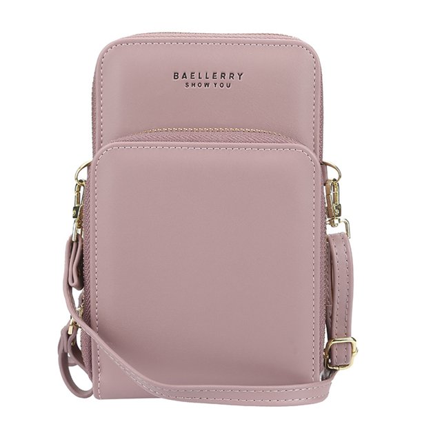 Bolso Bandolera Pequeño para Teléfono Móvil, Bolso Bandolera Pequeño para Mujer, Bolso Bandolera de Cuero PU, Bolso para Teléfono Móvil con Pasaporte y Ranura para Tarjetas, Correa para Hombro