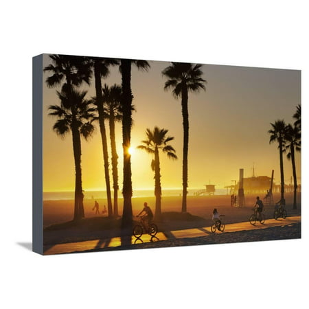The South Bay Bicycle Trail at Sun Set. Stretched Canvas Print Wall Art By Jon (Best Bike Trails In Bay Area)