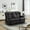 Black(Leather, With Console), variant on QJTC Faux Leather Loveseat Recliner Sofa with Console, Double Recliner Loveseat with AC/USB/Type C & Drawer for Living Room Home (Brown)