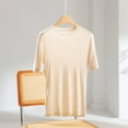 thumbnail image 2 of Shadowsong Women's Lyocell Silk T-Shirts, Khaki, Size M, 2 of 14
