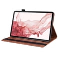 thumbnail image 3 of For Samsung Galaxy Tab S10/S9/S8/S7 Case 11" 2024/2023/2022/2020 S9 FE 10.9" 2023, Premium PU Leather Business Folio Stand Cover with Outside Pocket / Inner Card Slots Case with S Pen Slot,Brown, 3 of 8