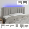 thumbnail image 2 of vidaXL LED Headboard Dark Gray 70.9"x2"x46.5"/50.4" Fabric, 2 of 54