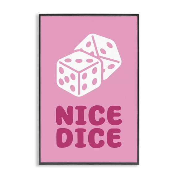 Stupell Industries Eclectic Nice Dice Phrase Black Framed Giclee Art, 12 x 18, by Martina Pavlova