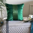 thumbnail image 4 of Decorative Green 12"x12" (30x30 cm) Throw Pillow Covers, Velvet Beaded Embroidery Throw Pillows For Sofa, Solid Color Pattern Modern Style - Esmeralda, 4 of 11