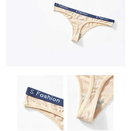 

Aayomet Women s Underwear Womens Comfortable Cotton Panties Seamless Panties Low Waist Thong Beige L