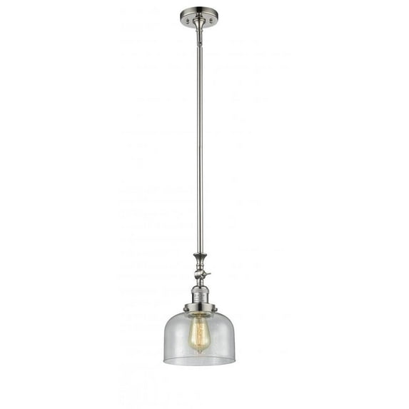 Innovations 206-PN-G74-L-LED X-Large Bell 1 Light Mini Pendant part of the Franklin Restoration Collection, Polished Nickel