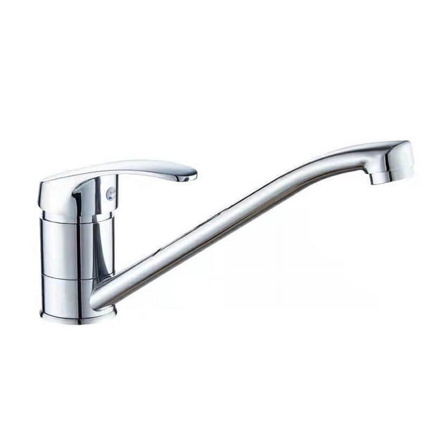 Grifo para fregadero de cocina con rociador lateral, manija única de cromo pulido, giratorio vertical frío y caliente de un solo orificio para cocina, fregadero de lavabo de boca corta y lar