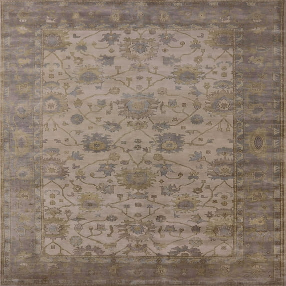 Ahgly Company Machine Washable Indoor Square Industrial Modern Bullet Shell Brown Area Rugs, 3' Square