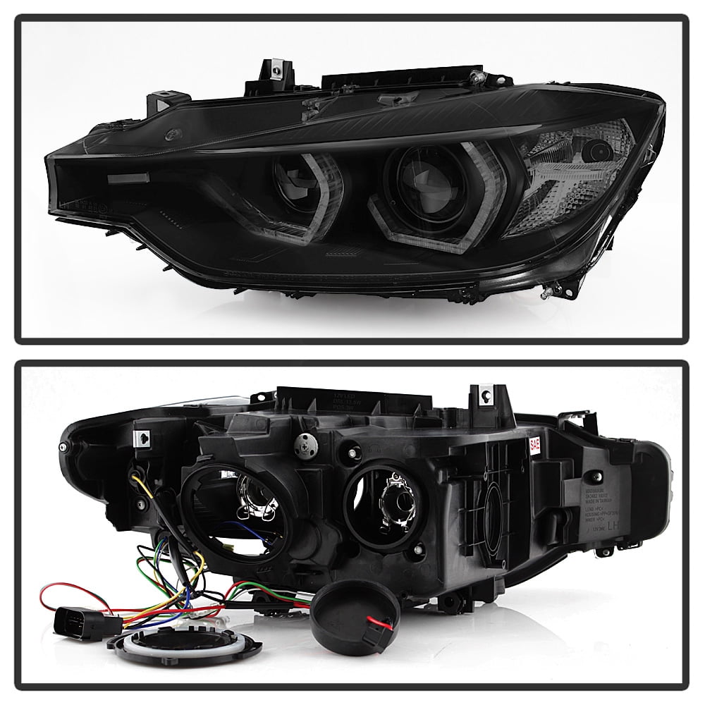 Black Smoke 2012-2015 BMW F30 328i 335i Sedan LED 3D DRL 2 Projector Headlights