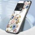 thumbnail image 3 of Nalacover for OnePlus 10 Pro 5G Slim Case,Exquisite Floral Pattern 360 Rotating Diamond Ring Holder Anti-Scratch Soft TPU Silicone Bumper Rubber Tempered Glass Back Cover.Peony, 3 of 9