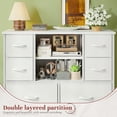 thumbnail image 6 of White Tall Dresser with Fabric Drawers for Bedroom 38"W x 48.1"H Fabric Dresser & Chests of Drawers for Living Room, 6 of 10