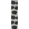 thumbnail image 3 of JONATHAN Y TUSCAN SUN 2 x 8 Runner Rug, Allison Beach Stripe and Monstera Leaf - Black/Gray, TSN400B-28, 3 of 6