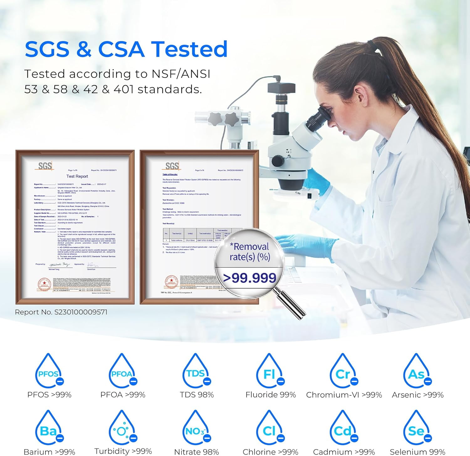 Restored Waterdrop G3P800 Reverse Osmosis System, 800 GPD Fast Flow, NSF/ANSI 42 & 53 & 58 & 372 Certified, 3:1 Pure to Drain, Tankless Under Sink RO Water Filter System,Extra 4 filters (Refurbished)