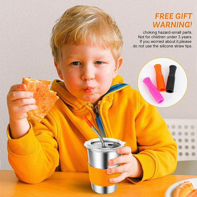 5Pack Kids Cups with Straws and Lids Spill Proof, 12oz Toddler  Straw Cups with Colorful Silicone Sleeves, Unbreakable Stainless Steel  Water Tumblers for Cold & Hot Drinks: Tumblers & Water