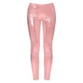 thumbnail image 7 of Women's Metallic Shiny Leggings with Side Pockets, Solid Color High Waist Stretchy Pants for Summer & Spring Casual, Party, Dance, 7 of 7