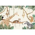 thumbnail image 3 of Mural personalizado de alta gama de Milofi, jirafa de selva tropical, papel tapiz de dibujos animados cálidos, decoración del hogar para habitación de niños, 3 of 5