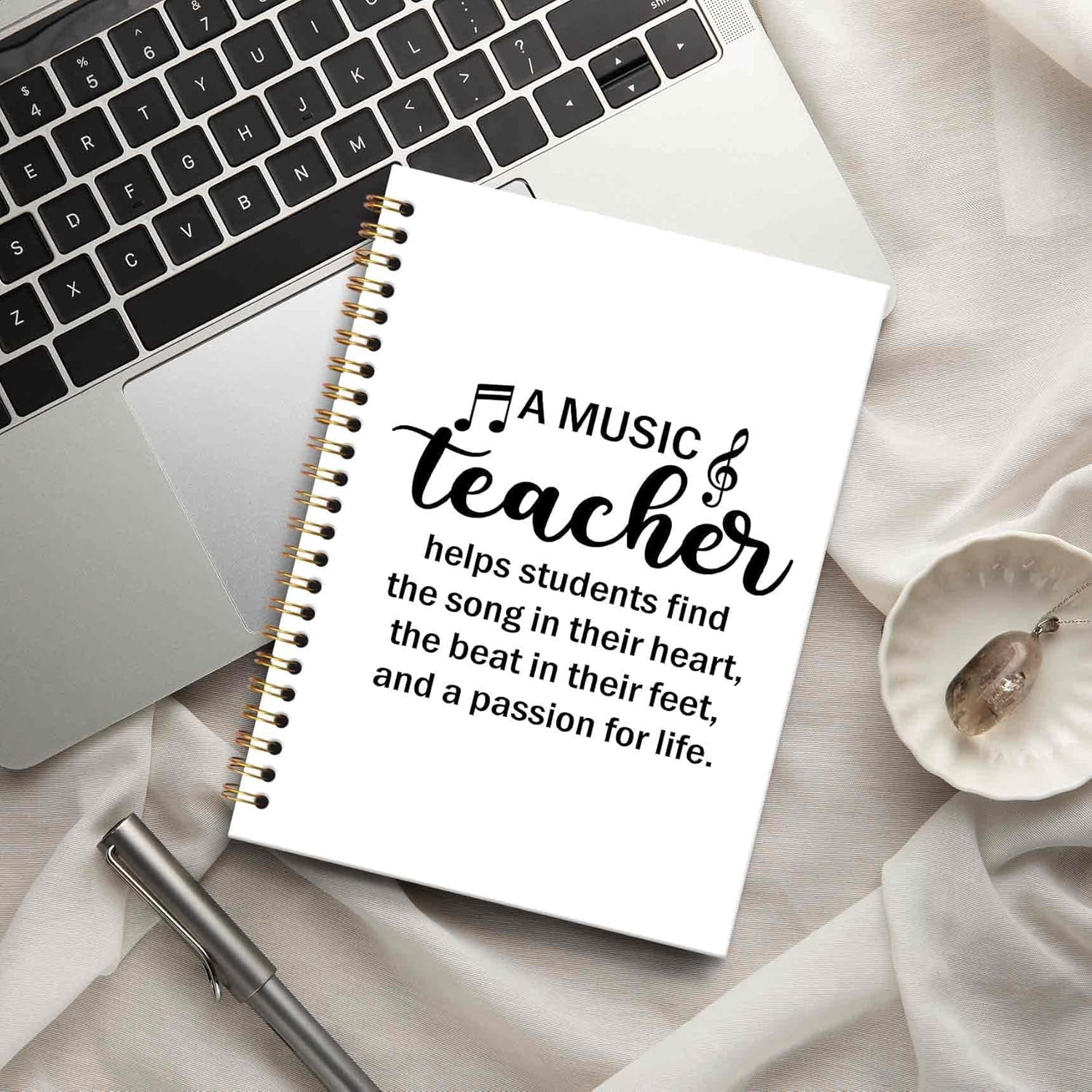 Music teacher notebook diary 5.5x8.3 inches, music teacher gift, songwriting notebook, for writing, hardcover spiral notebook for note-taking