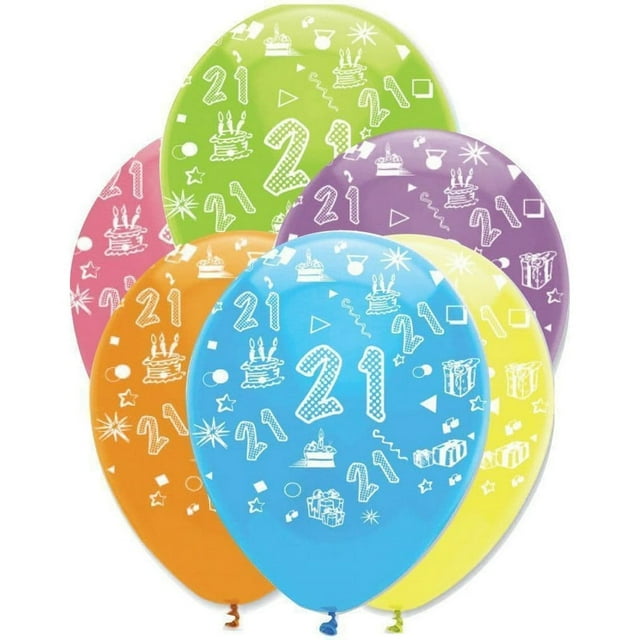 Creative Party Ballon en Latex pour 21e Anniversaire (Lot de 6)